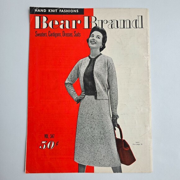 Hand Knit Fashions Bear Brand Sweaters Cardigans Dresses Suits Pattern Book Vol - Picture 16 of 16